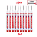 10Pcs/Set Multi-Purpose 20Mm Deep Hole Long Nib Head Marker for Metal Perforating Pen Waterproof Bathroom Woodworking Decor Tool