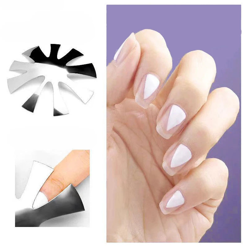 Pro 12 Style Easy French Smile Cut V Line Edge Trimmer Nail Cutter Almond Design Nail Stencil Styling Mold French Manicure Tools