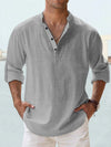 New Men'S Casual Blouse Cotton Linen Shirt Loose Tops Long Sleeve Tee Shirt Spring Autumn Casual Handsome Men'S Shirts
