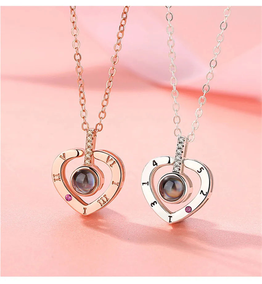 Projection Necklace 100 Languages I Love You Pendant Necklaces for Lover Girlfriend 2026 Creative Couple Romantic Jewelry Gifts