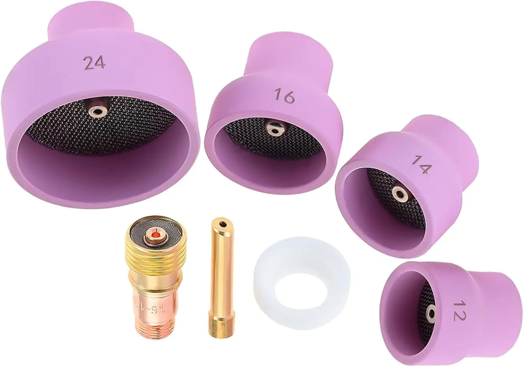 Ceramic Welding Cup Set #12#14#16#24 Tig Welding Cups Alumina Torch Gas Lens Kit Industrial Supplies WP‑17/18/26 1.6