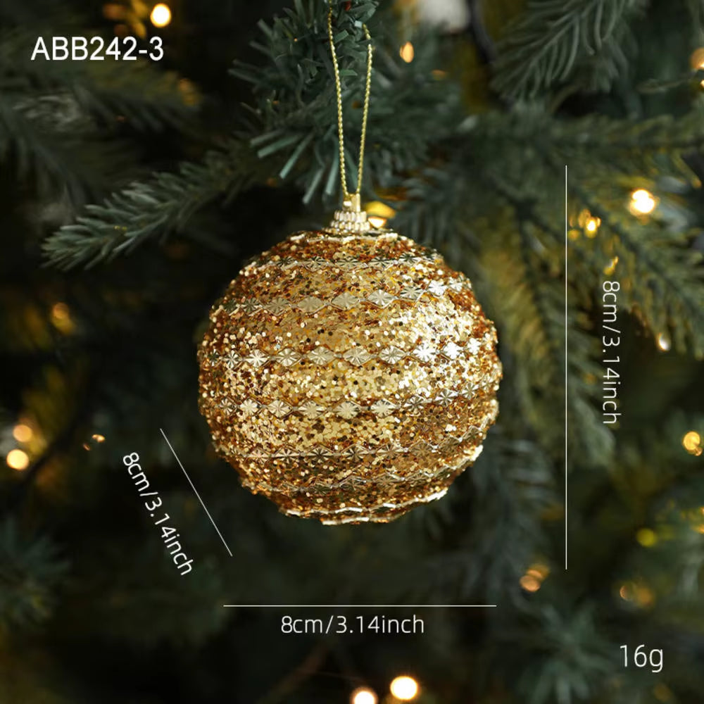 Christmas Tree Ornaments Pink Foam Ball Bow Tree Top Star Xmas Tree Hangings Pendant Party Decorations Supplies 2025 New Year
