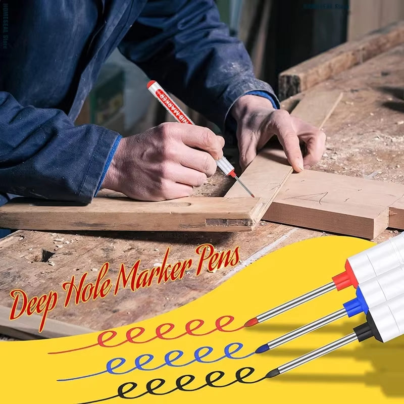 10Pcs/Set Multi-Purpose 20Mm Deep Hole Long Nib Head Marker for Metal Perforating Pen Waterproof Bathroom Woodworking Decor Tool