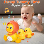Baby Crawling Toys Musical Duck Walking Toys Early Learning Interactive Crawling Toy Night Light Toy for Boy Girl Birthday Gift
