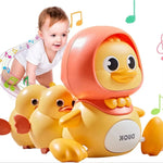 Baby Crawling Toys Musical Duck Walking Toys Early Learning Interactive Crawling Toy Night Light Toy for Boy Girl Birthday Gift