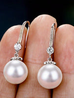 1 Pair Women'S Elegant Inlay Faux Pearl Drop Earrings,Classic Inlay Earrings for Weddings Banquets Party Vacations Daily Casual.