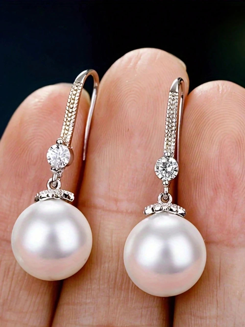 Faux pearl earrings