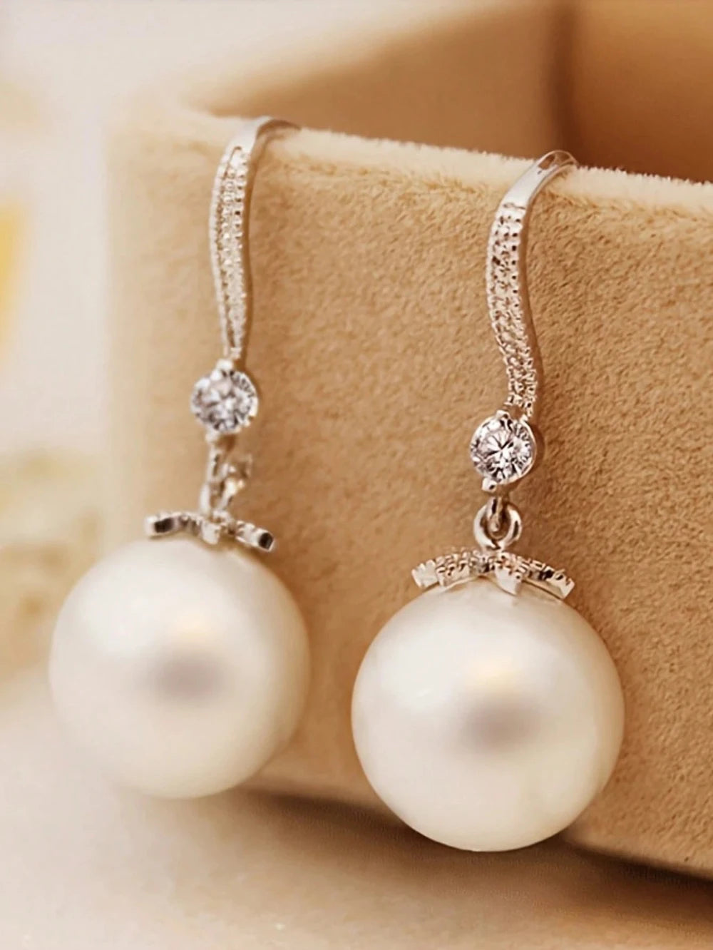 Faux pearl earrings