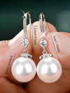 1 Pair Women'S Elegant Inlay Faux Pearl Drop Earrings,Classic Inlay Earrings for Weddings Banquets Party Vacations Daily Casual.
