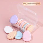 10Pcs Mini Finger Puff Foundation Small Air Cushion Powder Sponge Face Concealer BB Cream Cosmetic Applicator Makeup Tools