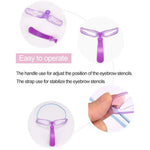 8 in 1 Reusable Eyebrows Shape Set Eye Brow Makeup Tools and Accessories Eyebrow Stencil Beauty Makeup Brow Stamp Template