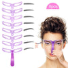 8 in 1 Reusable Eyebrows Shape Set Eye Brow Makeup Tools and Accessories Eyebrow Stencil Beauty Makeup Brow Stamp Template