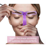 8 in 1 Reusable Eyebrows Shape Set Eye Brow Makeup Tools and Accessories Eyebrow Stencil Beauty Makeup Brow Stamp Template