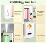 Type-C Rechargeable Automatic Aroma Diffuser with 5-Level Timed Mist Sprayer Built-In Battery for Home Bathroom Car Use