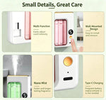 Type-C Rechargeable Automatic Aroma Diffuser with 5-Level Timed Mist Sprayer Built-In Battery for Home Bathroom Car Use