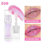 QIBEST 1Pc Temperature Color Change Lip Oil Lipgloss Moisturizing Lasting Pink Clear Lip Glaze Pearlescent Lipgloss Makeup New