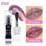 QIBEST 1Pc Temperature Color Change Lip Oil Lipgloss Moisturizing Lasting Pink Clear Lip Glaze Pearlescent Lipgloss Makeup New