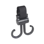 Double Hook Baby Stroller Hanger 360-Degree Rotation Adjustment Cart Hook and Loop Fastener Stroller Accessories