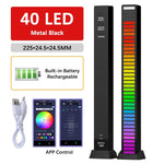 16/32/40 LED Charge RGB Light Bar Sound Activated Music Pickup Voice Lights Ambient Lamp Aesthetic Game Room Decor