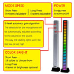 16/32/40 LED Charge RGB Light Bar Sound Activated Music Pickup Voice Lights Ambient Lamp Aesthetic Game Room Decor