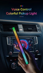 16/32/40 LED Charge RGB Light Bar Sound Activated Music Pickup Voice Lights Ambient Lamp Aesthetic Game Room Decor