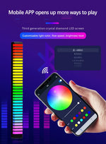 16/32/40 LED Charge RGB Light Bar Sound Activated Music Pickup Voice Lights Ambient Lamp Aesthetic Game Room Decor