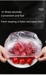 100PCS Disposable Food Cover Plastic Wrap Kithchen Refrigerator Fruit Food Stretch Protection Flim Dustproof Bowls Cups Caps Bag