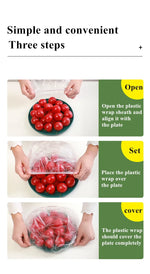 100PCS Disposable Food Cover Plastic Wrap Kithchen Refrigerator Fruit Food Stretch Protection Flim Dustproof Bowls Cups Caps Bag