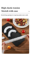 100PCS Disposable Food Cover Plastic Wrap Kithchen Refrigerator Fruit Food Stretch Protection Flim Dustproof Bowls Cups Caps Bag