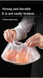 100PCS Disposable Food Cover Plastic Wrap Kithchen Refrigerator Fruit Food Stretch Protection Flim Dustproof Bowls Cups Caps Bag