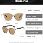 KLASSNUM Vintage Square Frame Sunglasses for Women Men 2026 Trendy Retro Wood Grain Plastic Frame UV 400 Protection Eyepeice