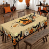 Halloween Pumpkins Bats Skulls Tablecloths Halloween Spooky Black Cat Polyester Kitchen Dining Table Cloth Halloween Decoration