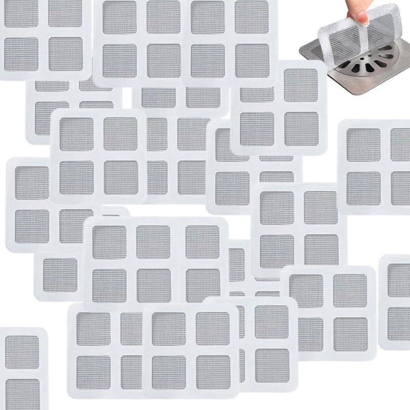 2025 New Disposable Shower Drain Hair Catcher, Shower Drain Cover Mesh Stickers Floor Drain Sewer Hair Filter Screen Blocking Strainer for Bathroom Laundry Bathtub Kitchen (10PCS)