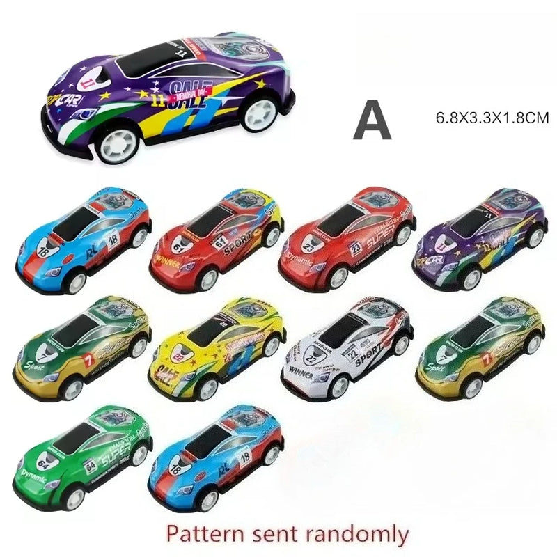 10Pcs Mini Alloy Car Model Toy Diecast Iron Sheet Police Cars for Boys Sliding Inertia Vehicle Kids Birthday Christmas Toys Gift