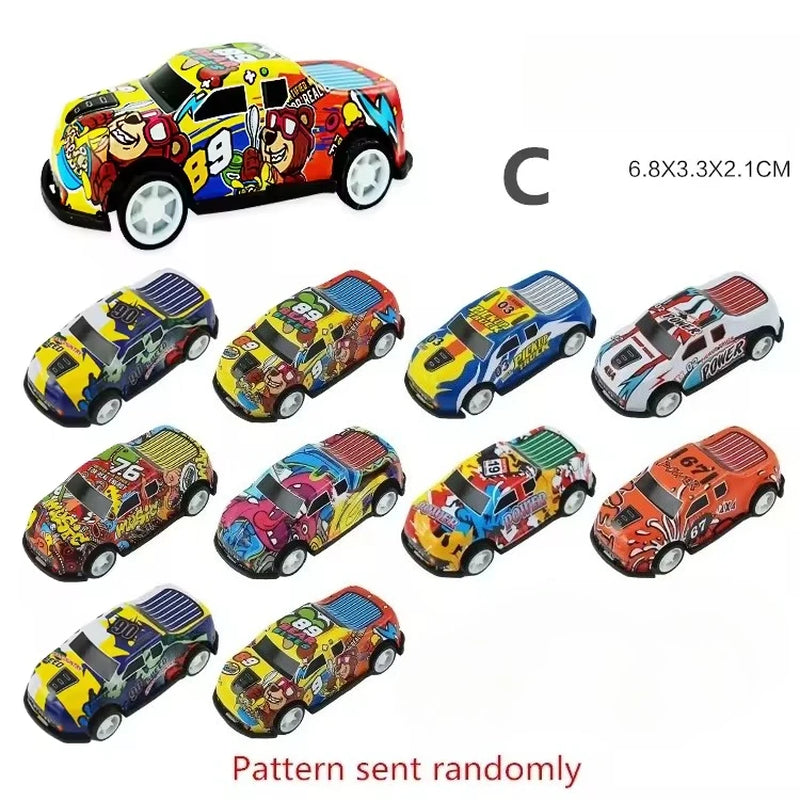 10Pcs Mini Alloy Car Model Toy Diecast Iron Sheet Police Cars for Boys Sliding Inertia Vehicle Kids Birthday Christmas Toys Gift