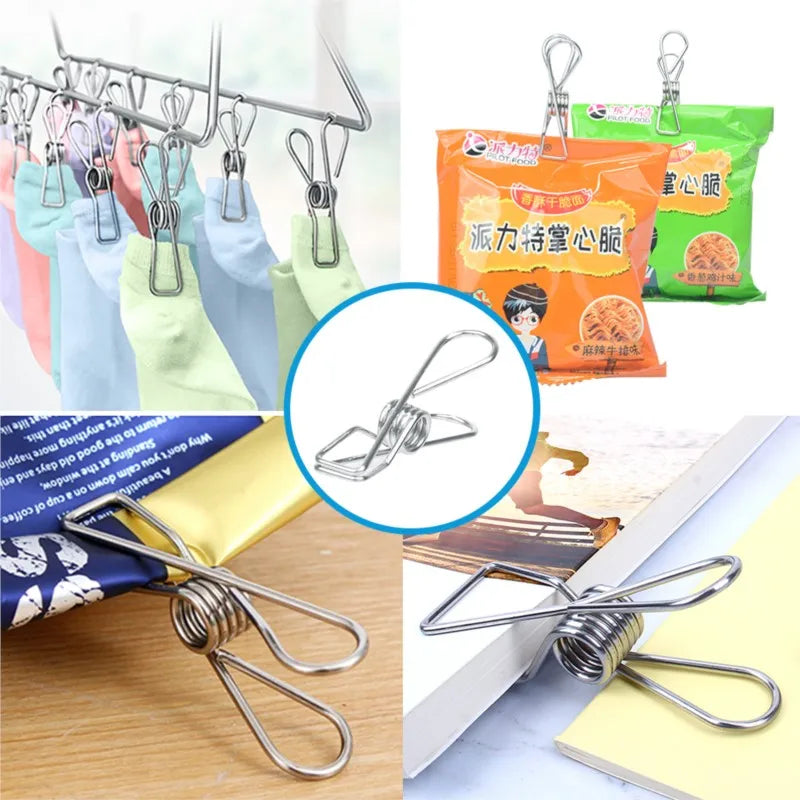 Clothespins Stainless Steel Clips Clothes Pegs Household Washing Hang Laundry Metal Home Storage Tool 10/20/40Pcs Clothes Pegs