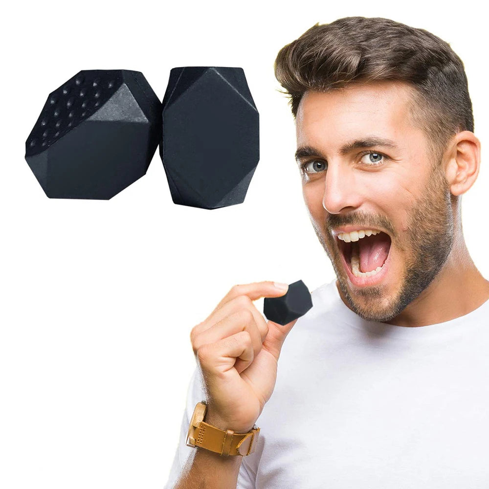 2Pcs 50/60Lbs Jaw Exerciser Redefine Jawline Trainer Double Chin Jawliner Facial Chew Bite Muscle Anti-Stress Face Fitness Ball