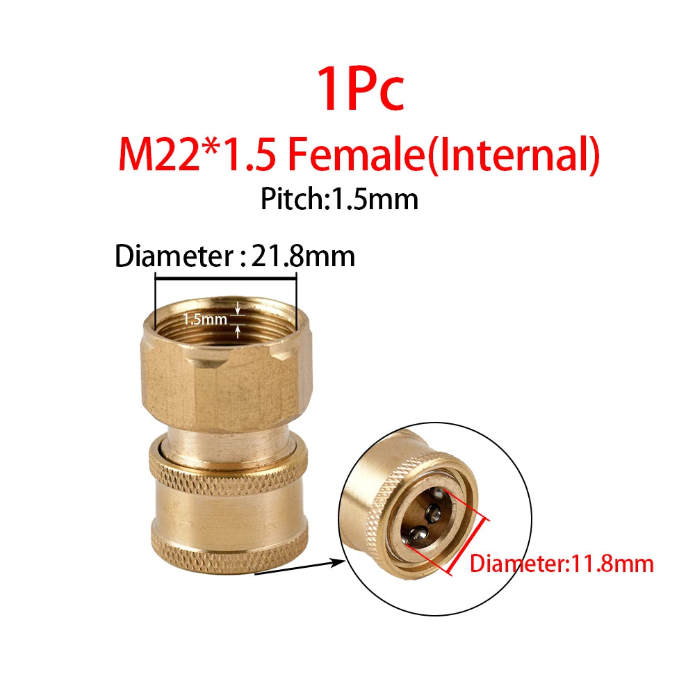 High Pressure Washer M22 Adapter Quick Connector Quick Release Fitting Power Washer Fast Connection Quick Coupler