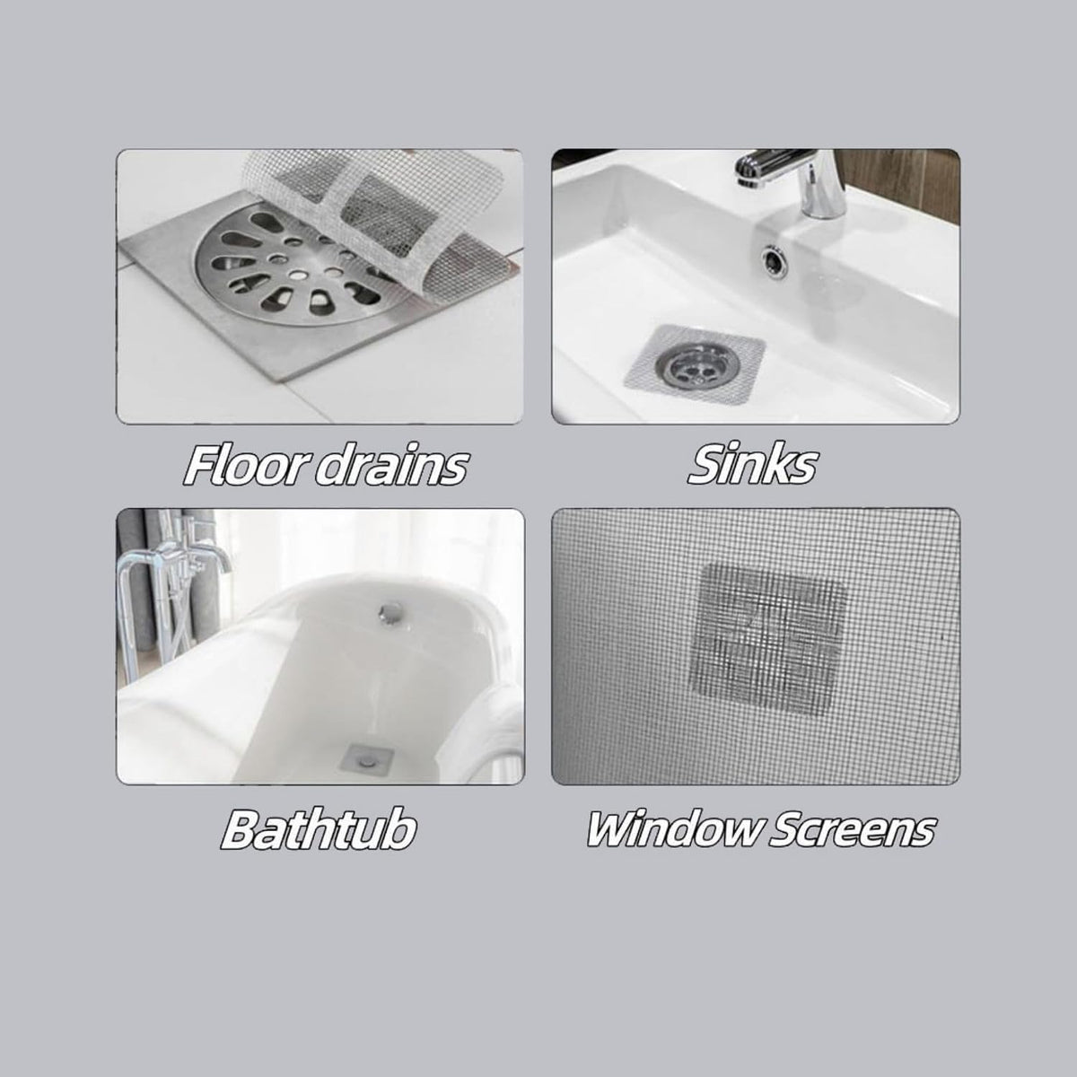 2025 New Disposable Shower Drain Hair Catcher, Shower Drain Cover Mesh Stickers Floor Drain Sewer Hair Filter Screen Blocking Strainer for Bathroom Laundry Bathtub Kitchen (10PCS)