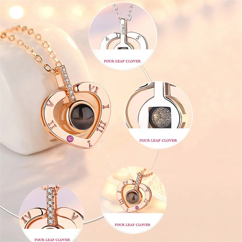 Projection Necklace 100 Languages I Love You Pendant Necklaces for Lover Girlfriend 2026 Creative Couple Romantic Jewelry Gifts
