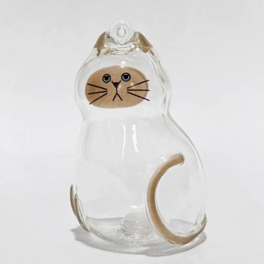 Small Ornaments Cat Fur Storage Pendant Transparent Container Handmade Design Stylish Keychain Cute Cat Shaped
