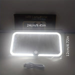 Portable USB Rechargeable LED Makeup Mirror Fashion Car Visor with Magnify and Three Color Lights Touch Switch Sun-Shading