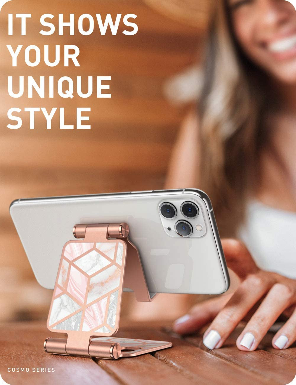 I-Blason Cell Phone Stand for Desk, Phone Holder Fits All Phones, Marble