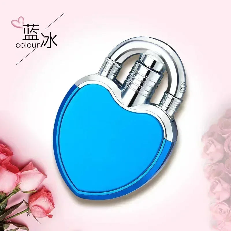 Fashionable Love Gas Electric Dual Use Metal Lighter Outdoor Windproof Tungsten Wire Direct Spray Flame Portable Smoking Gift