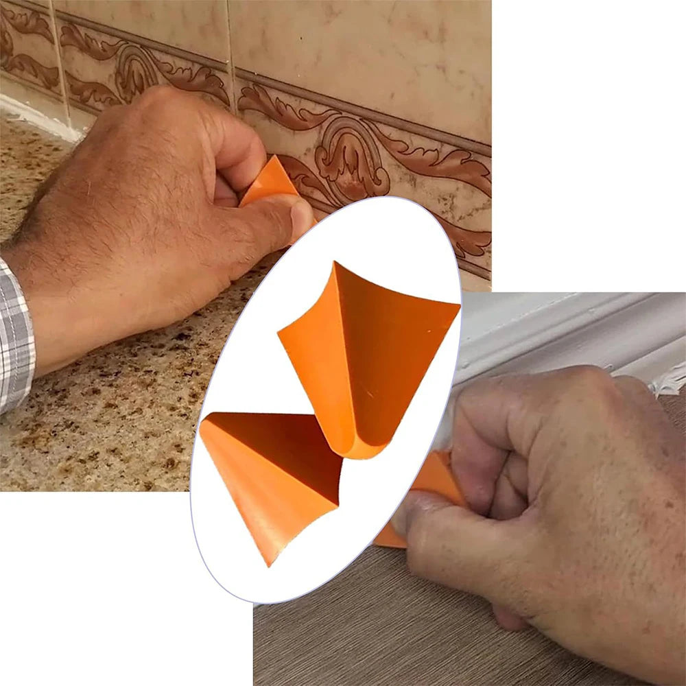 2Pcs Silicone Caulking Tools Floor Seamer Joint Sealant Applicator Home Decoration Tiles Seam Tools for Tile Cement Workers