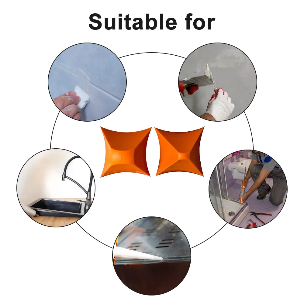 2Pcs Silicone Caulking Tools Floor Seamer Joint Sealant Applicator Home Decoration Tiles Seam Tools for Tile Cement Workers