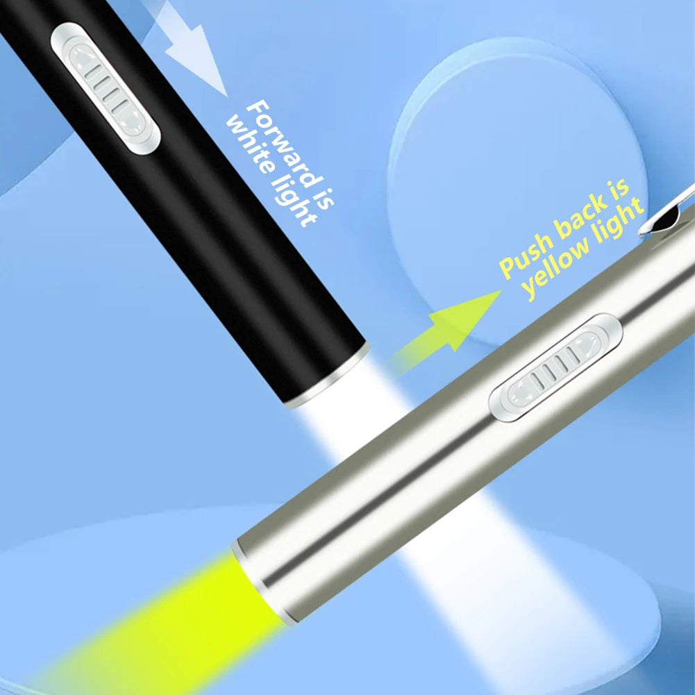 Mini Nursing Flashlight USB Rechargeable Medical Handy Pen Light LED Torch Lamp with Stainless Steel Clip Pocket Led Flashlight