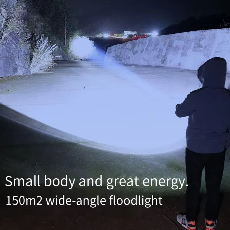 Rechargeable Outdoor Flashlight Portable Strong Light Waterproof Torch for Camping Walking Portable EDC Lighting Lamp