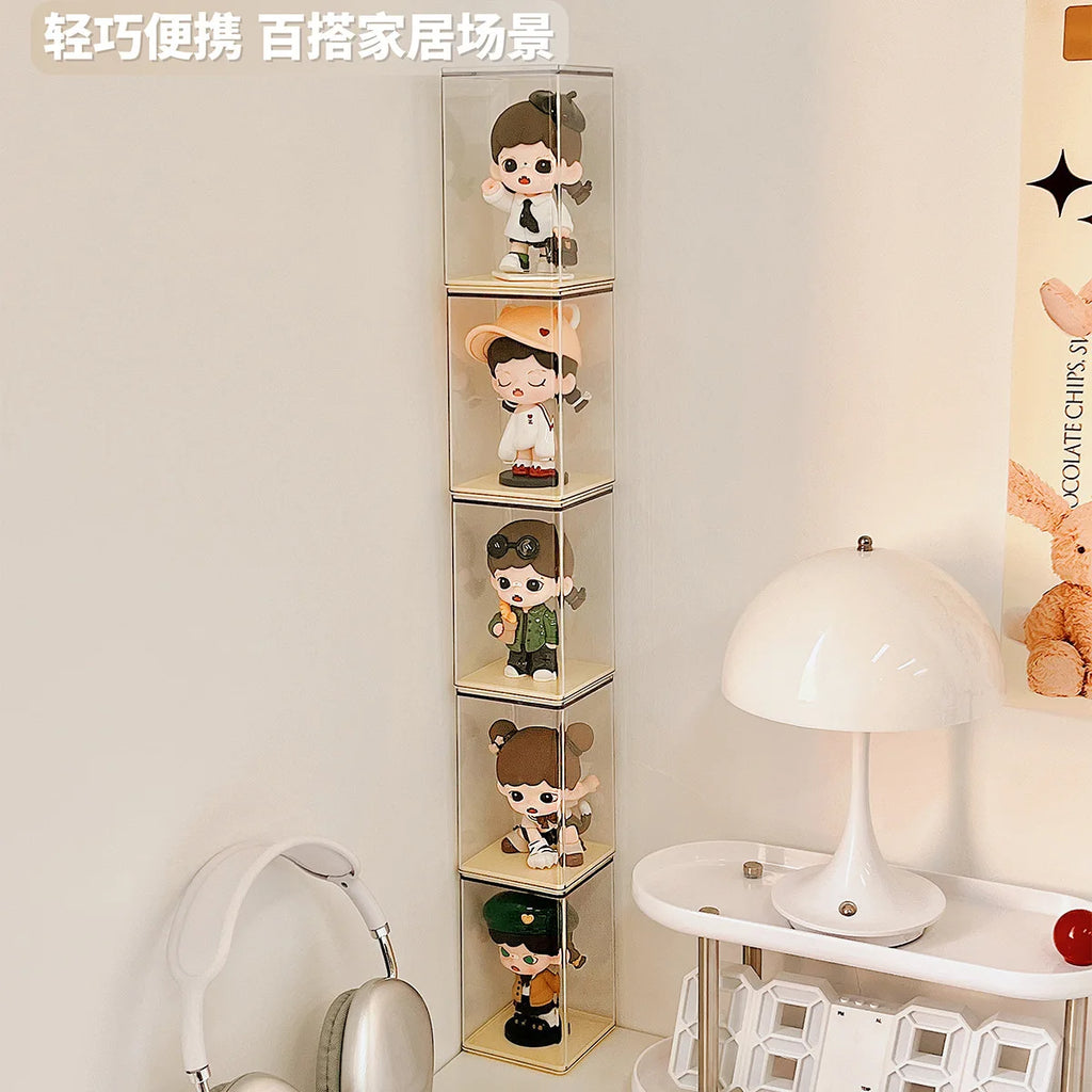 6/12PCS Blind Box Display Stand to Store Single Figure Display Box Acrylic Transparent Dustproof Small Ornaments Pop Mart Boxs