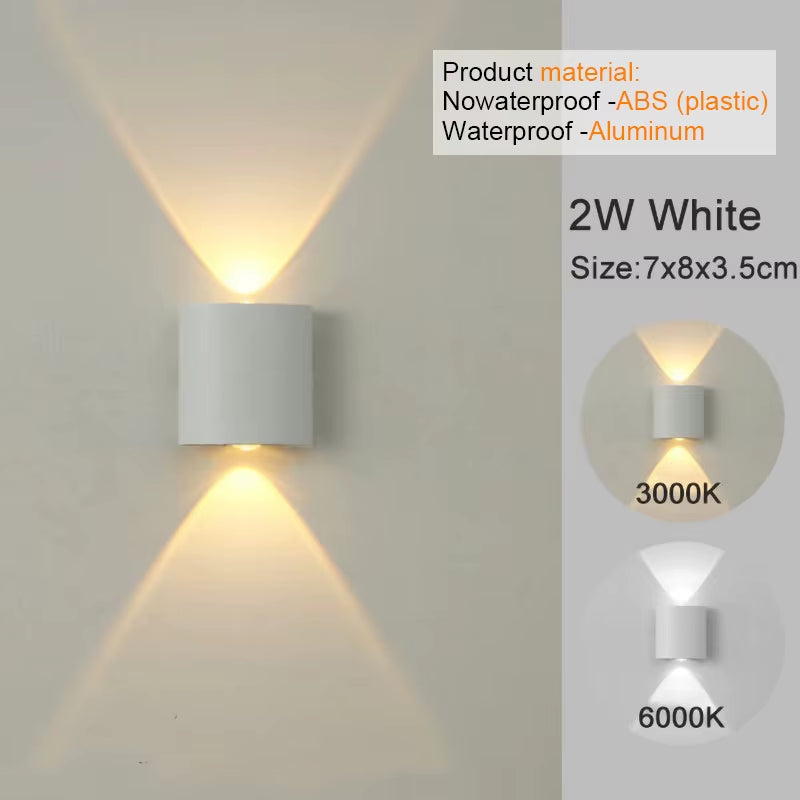 LED Wall Sconces Modern Indoor Outdoor Lamp, White up down Wall Mount Lights for Living Room Hallway Bedroom Decor
